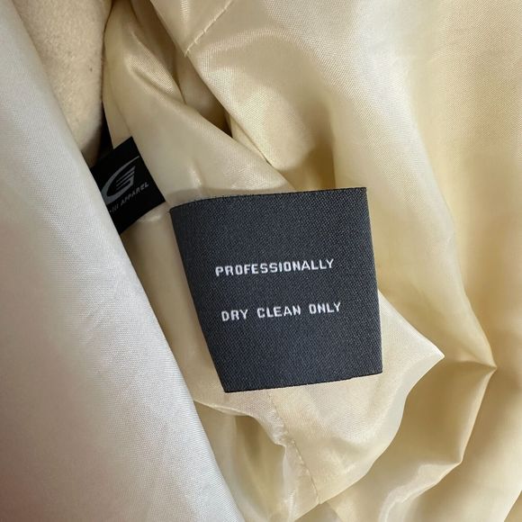 KENNETH COLE REACTION Ivory Wool blend Mid Length Peacoat Trenchcoat Size 12 - Picture 10 of 11